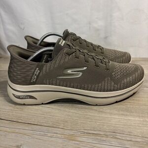 Men's 11 Skechers Slip-ins Go Walk Arch Fit 2.0 Taupe Casual Sneakers